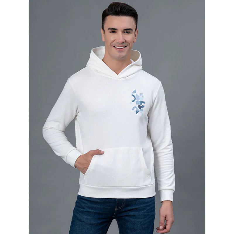Casual Off White Hoodie for Men