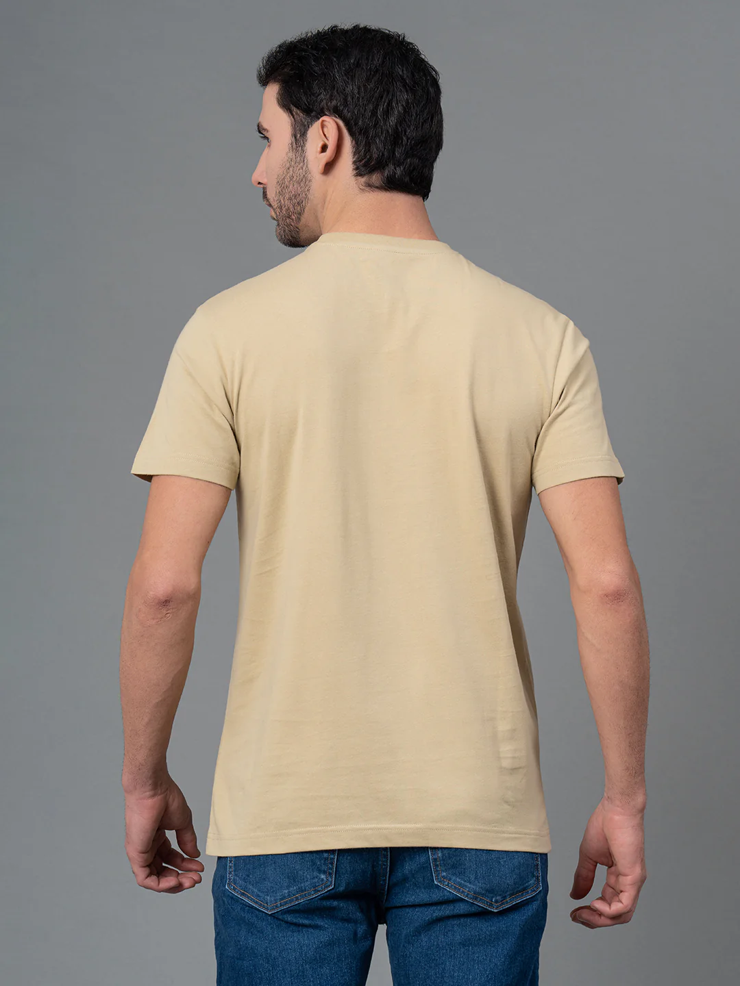 Casual Olive T-Shirt for Men - Image 3
