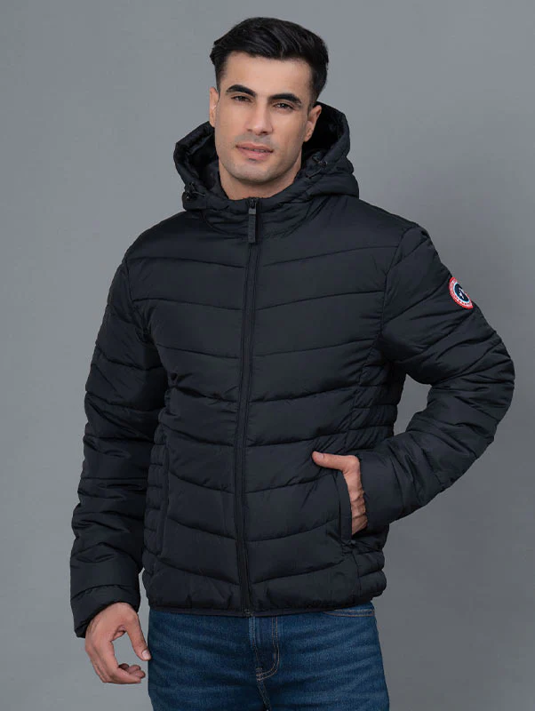 Casual Padded Jacket with Hood for Men