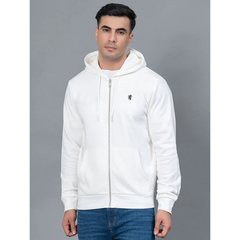 Casual Solid Hoodie With Zipper for Men