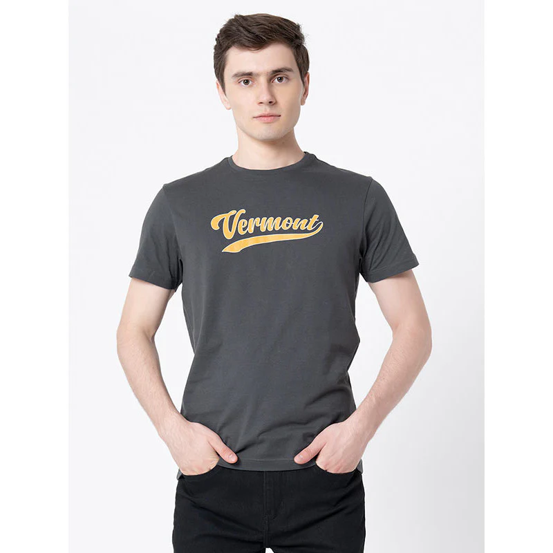 Casual Space Grey T-Shirt For Men