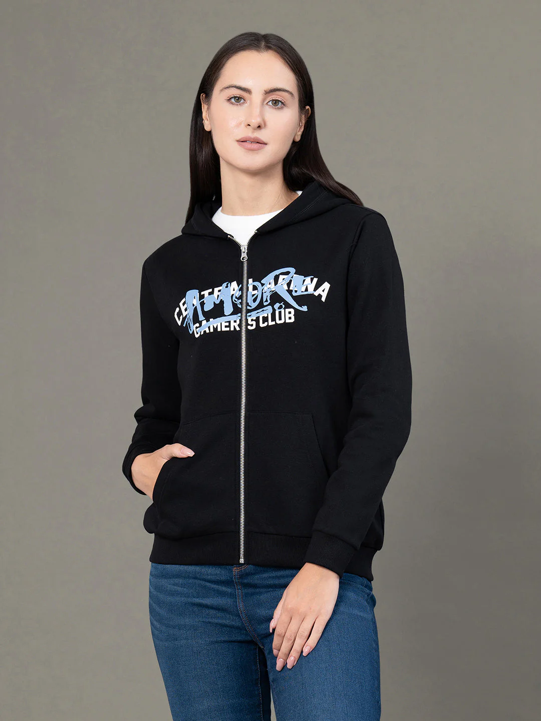 Full Zip Graphic Hoodie for Women