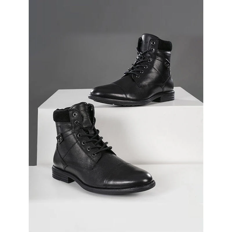 Genuine Leather Ankle Length Boots for Men | Soft Cushioned Insole, Slip-Resistance, Dynamic Feet Support, Arch Support & Shock Absorption
