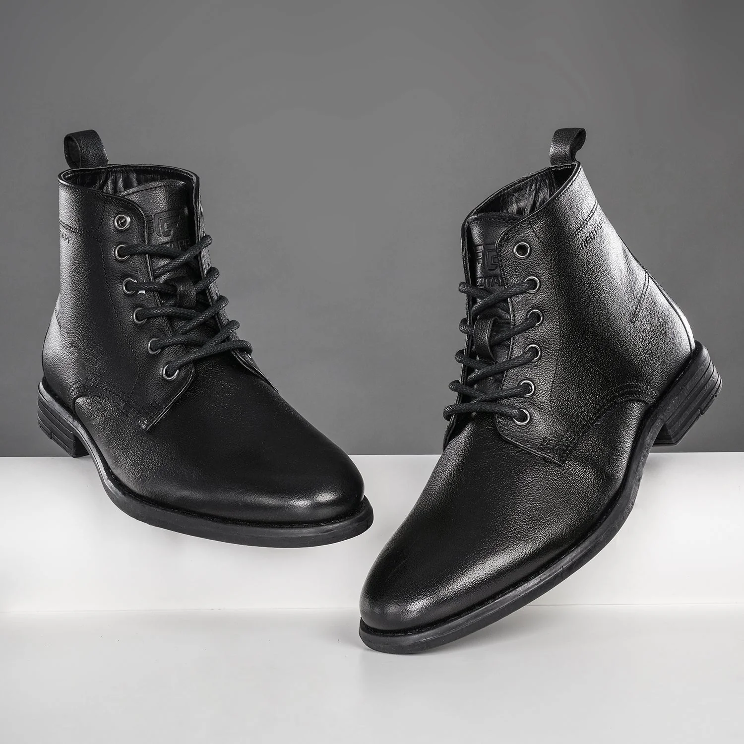 Genuine Leather Boots for Men | Soft Cushioned Insole, Slip-Resistance, Dynamic Feet Support, Arch Support & Shock Absorption