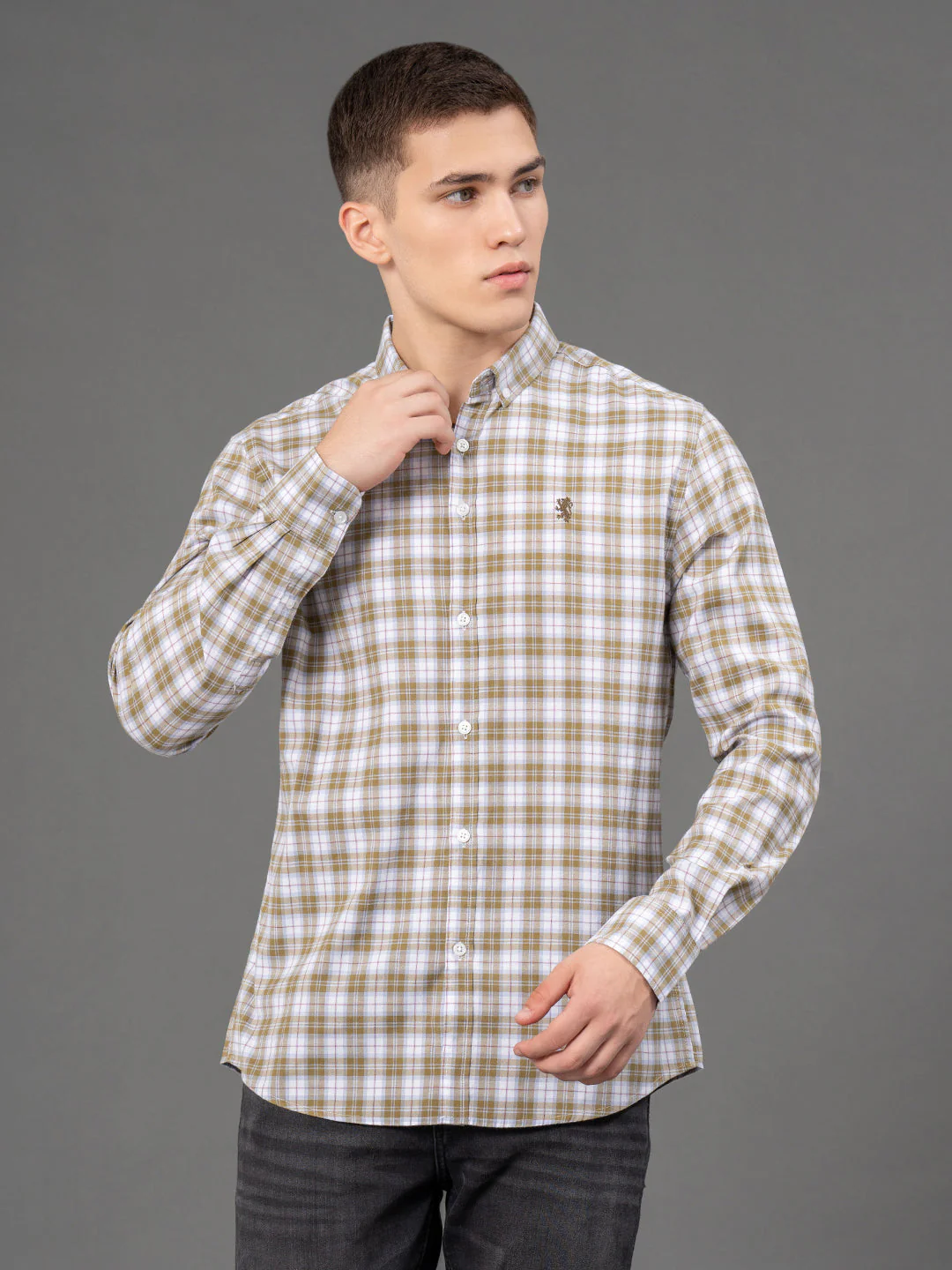 Green Checked Shirt for Men