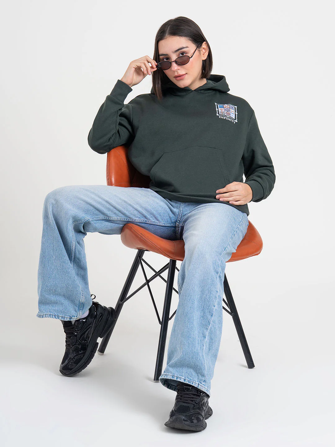 Green Graphic Hoodie for Women | Winter Essential