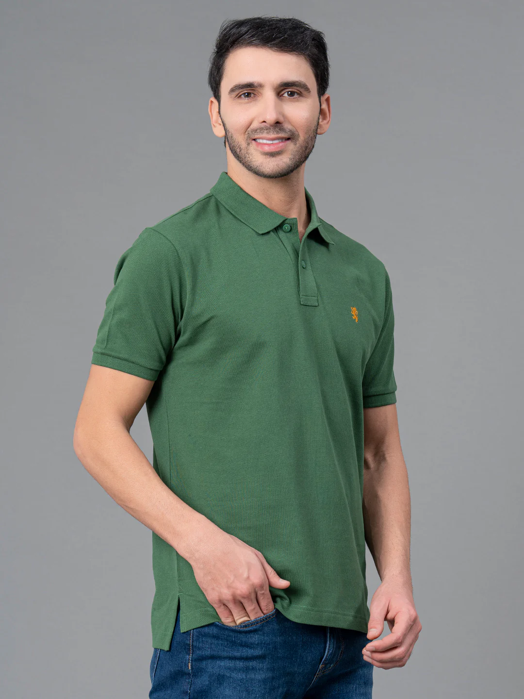 Green Mens Polo T-Shirt - Image 3