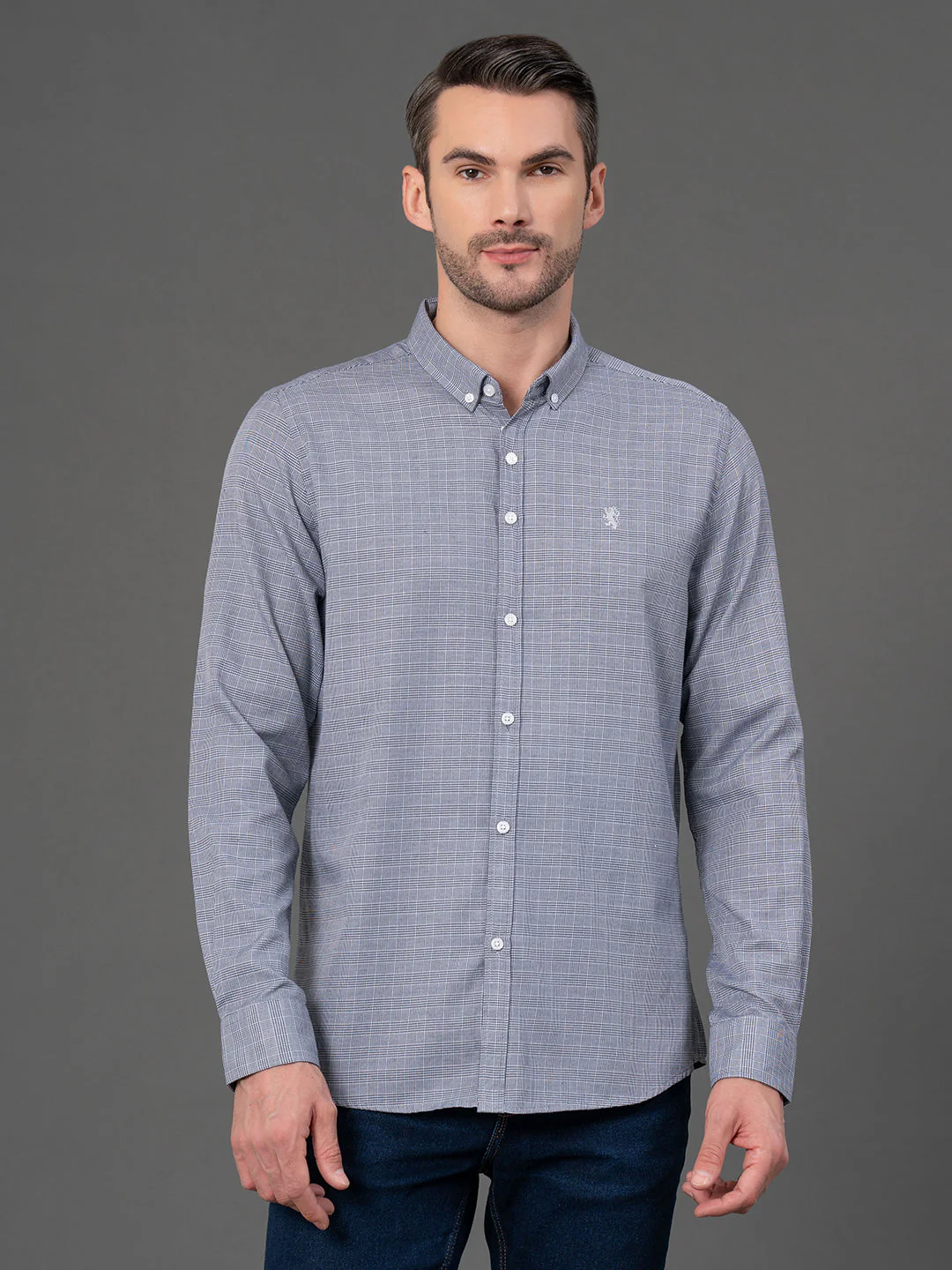 Grey Checked Shirt for Men