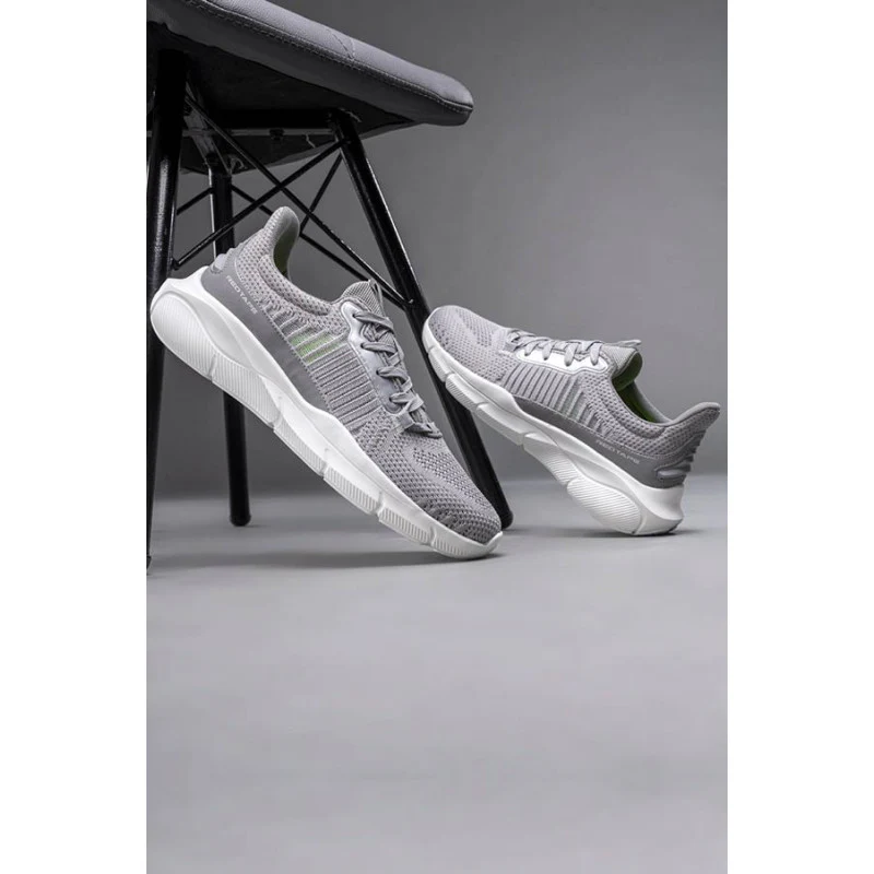 Grey Walking Shoes for Men- Lace-Up Sports Walking Shoes, Perfect for Walking & Running