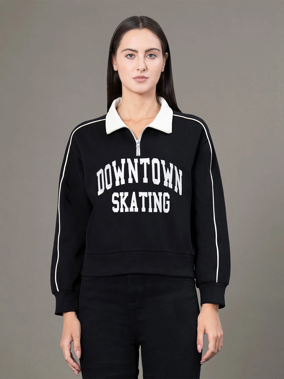 Half Zip Collar Sweatshirt for Women