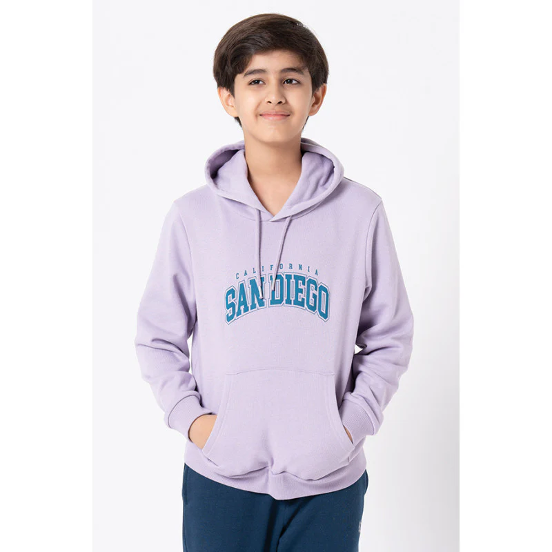 Kids Unisex Light Purple Graphic Print Hoodie