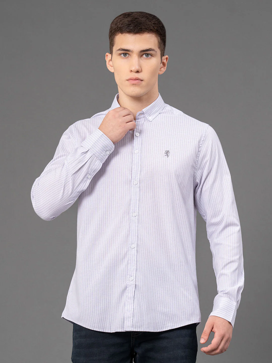 Lavender Striped Shirt for Men
