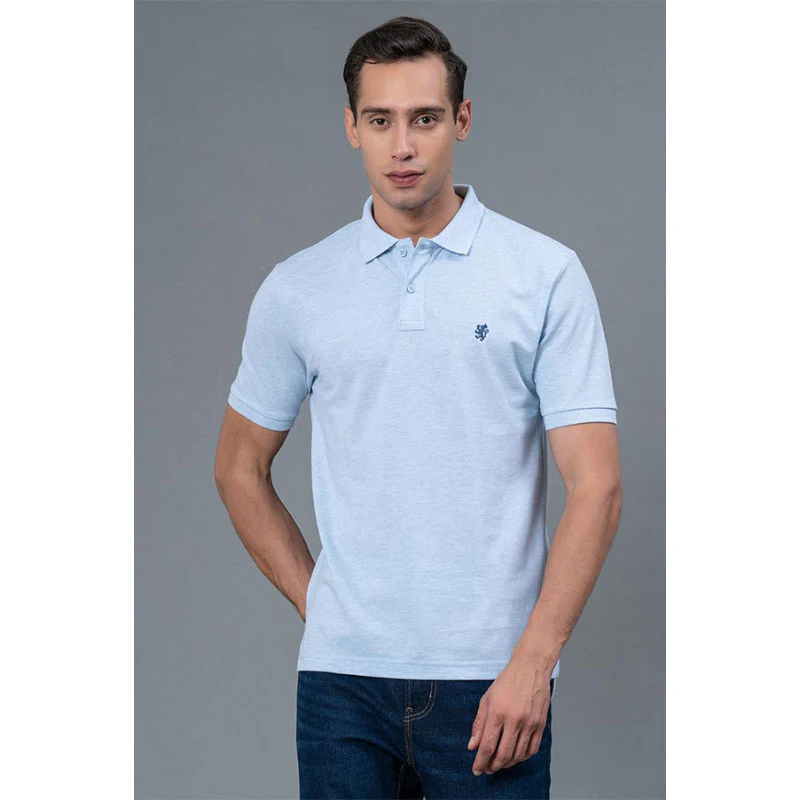 Lt. Blue Melange Men's Polo T-Shirt