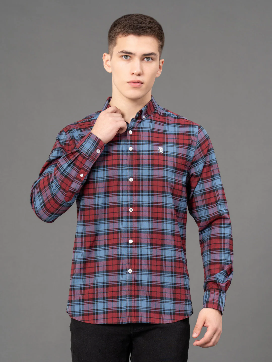 Maroon Checked Shirt for Men