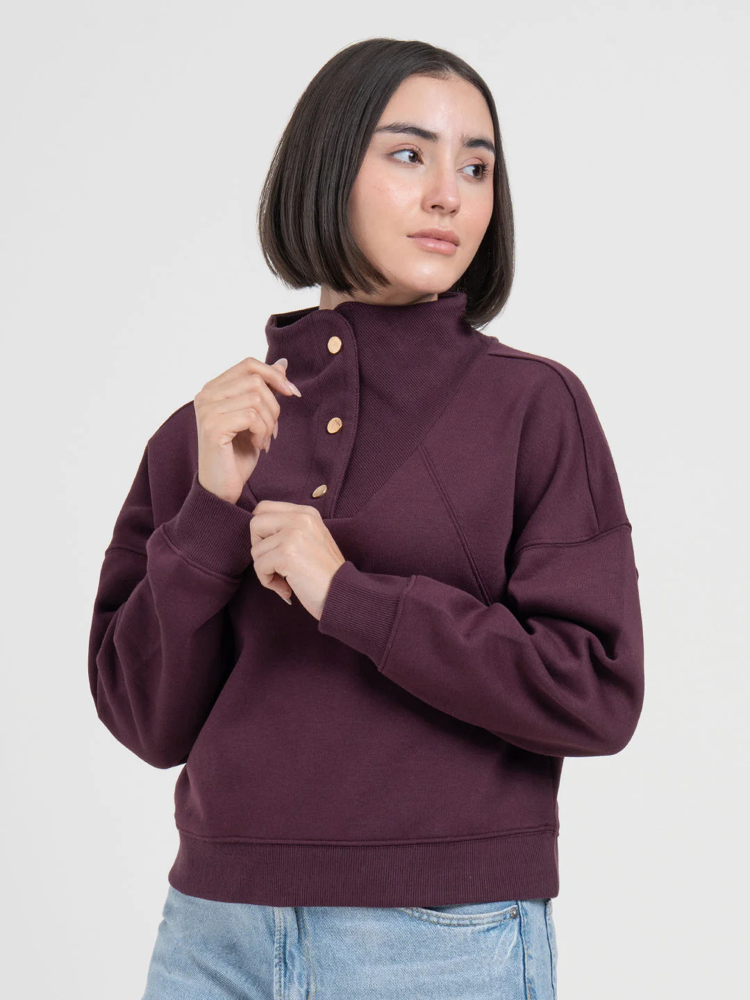 Maroon Sweatshirt for Women | Sweatshirt for Everyday Sophistication