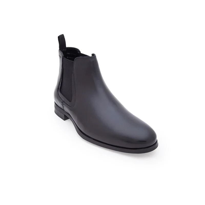 Men Black Genuine Leather ChelSea Boots