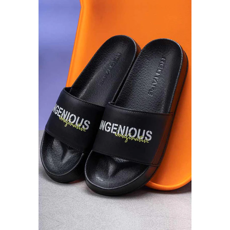 Men Black Sliders