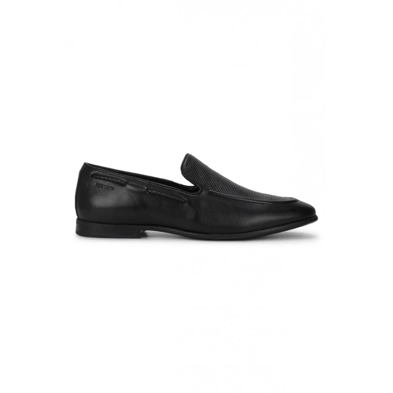 Men Black Slip On Shoes - Image 2