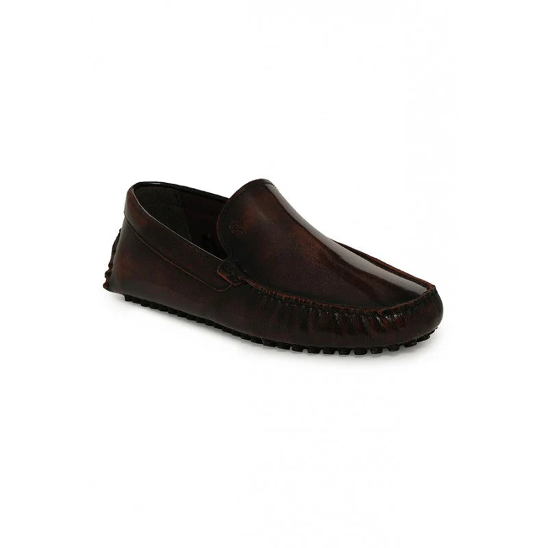 Men Brown Driving Shoes