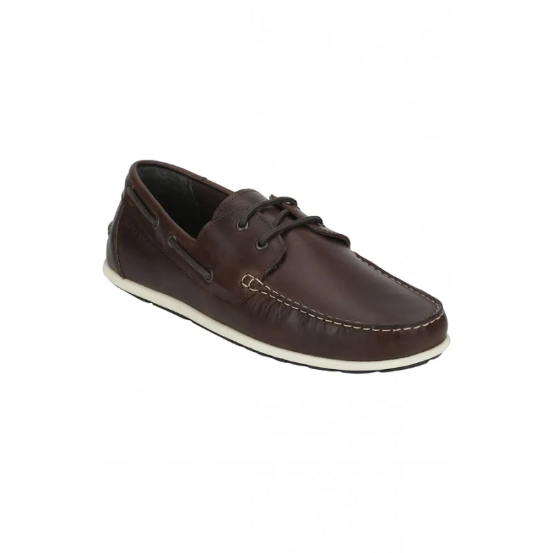 Men Dark Brown Boat Shoes