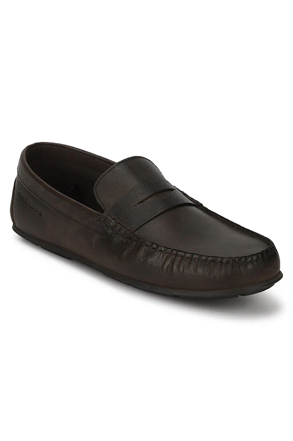 Men Dark Brown Driving Shoes