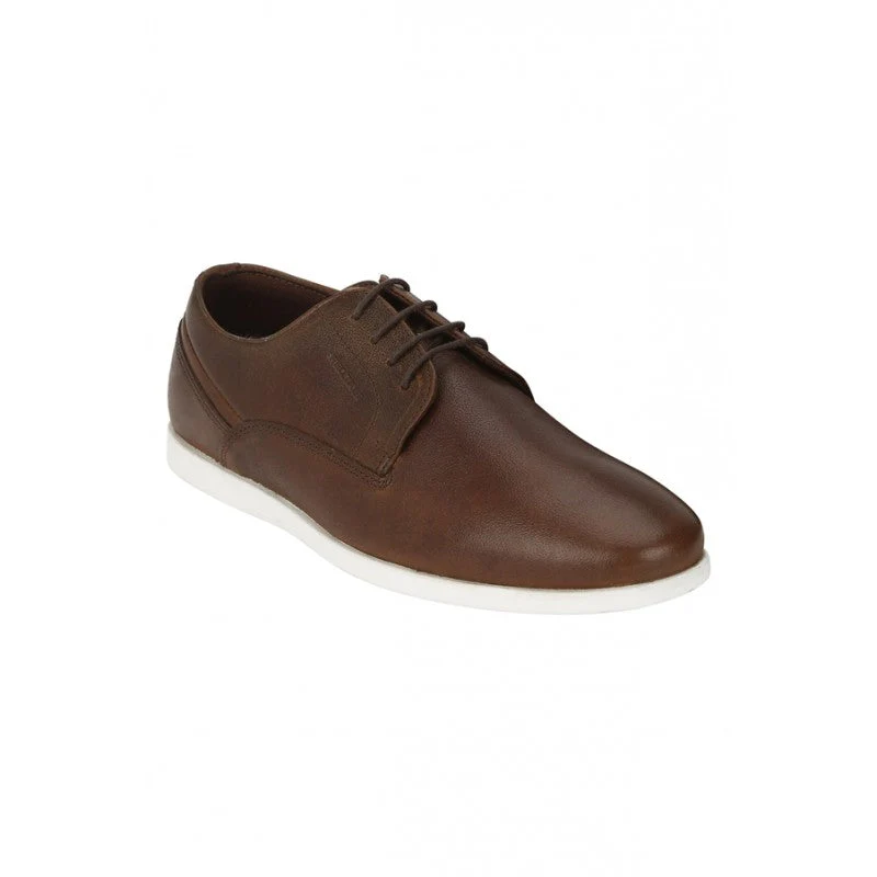 Men Dark Tan Derby Shoes