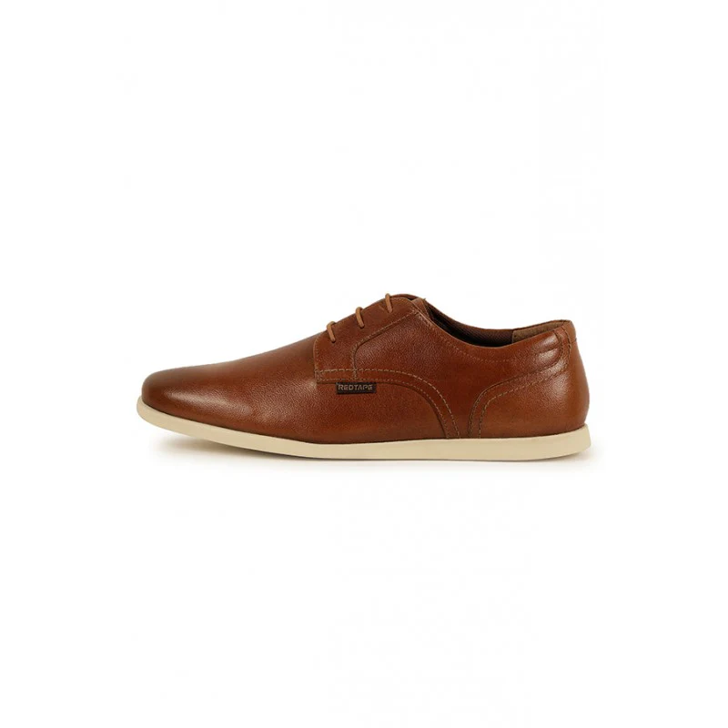 Men Dark Tan Derby Shoes - Image 3