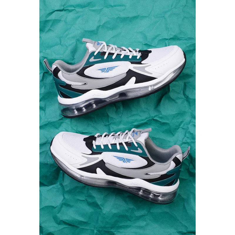 Men Emerald & White Walking Shoes