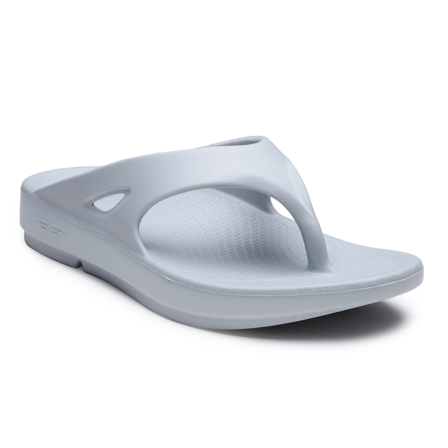 Men Grey Solid Sunnies Thong Flip Flops