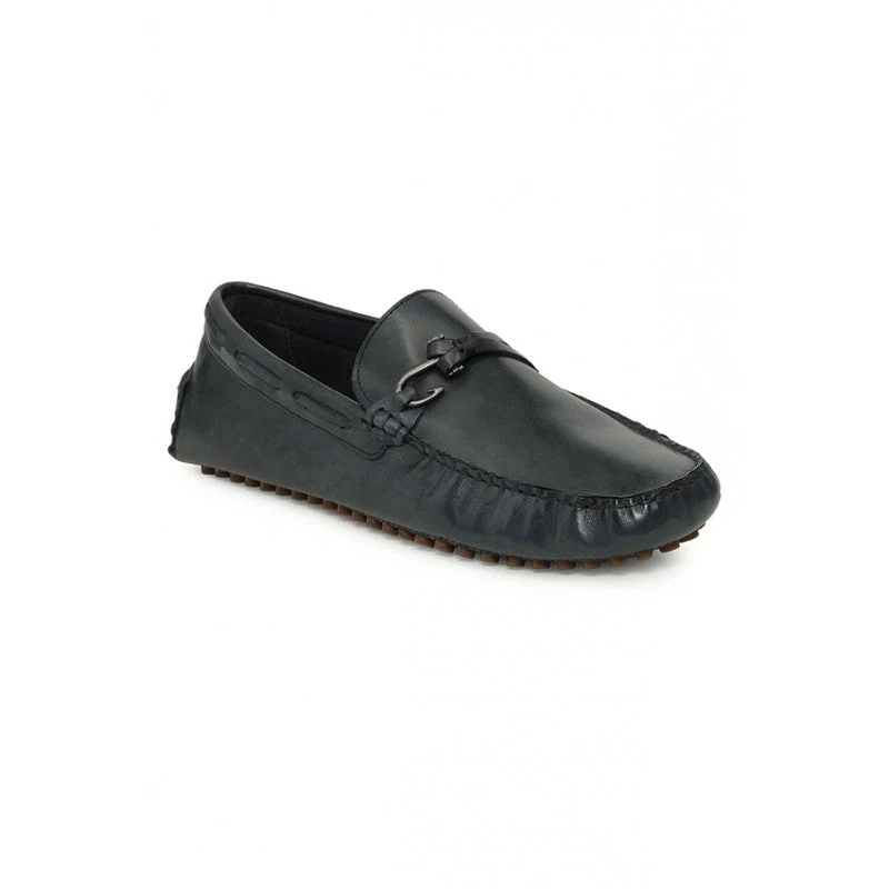 Men Navy Loafers