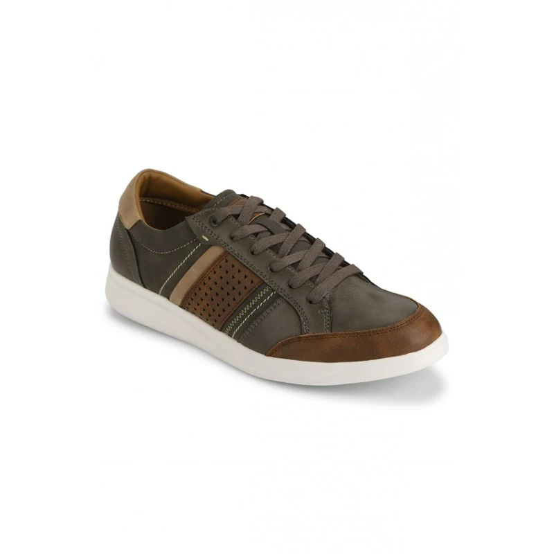 Men Olive & Tan Sneakers