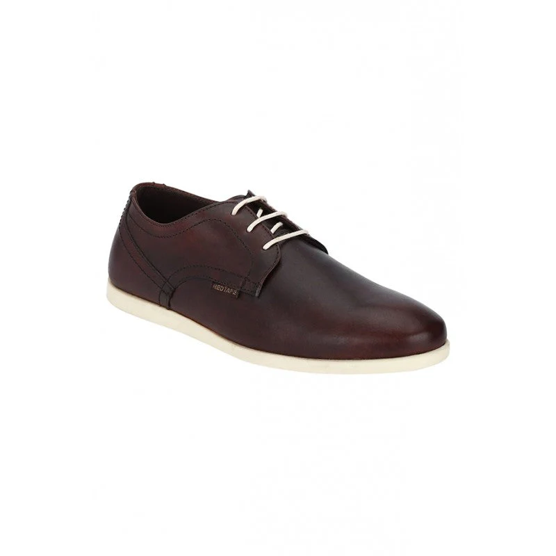 Men Red Brown Derby Shoes