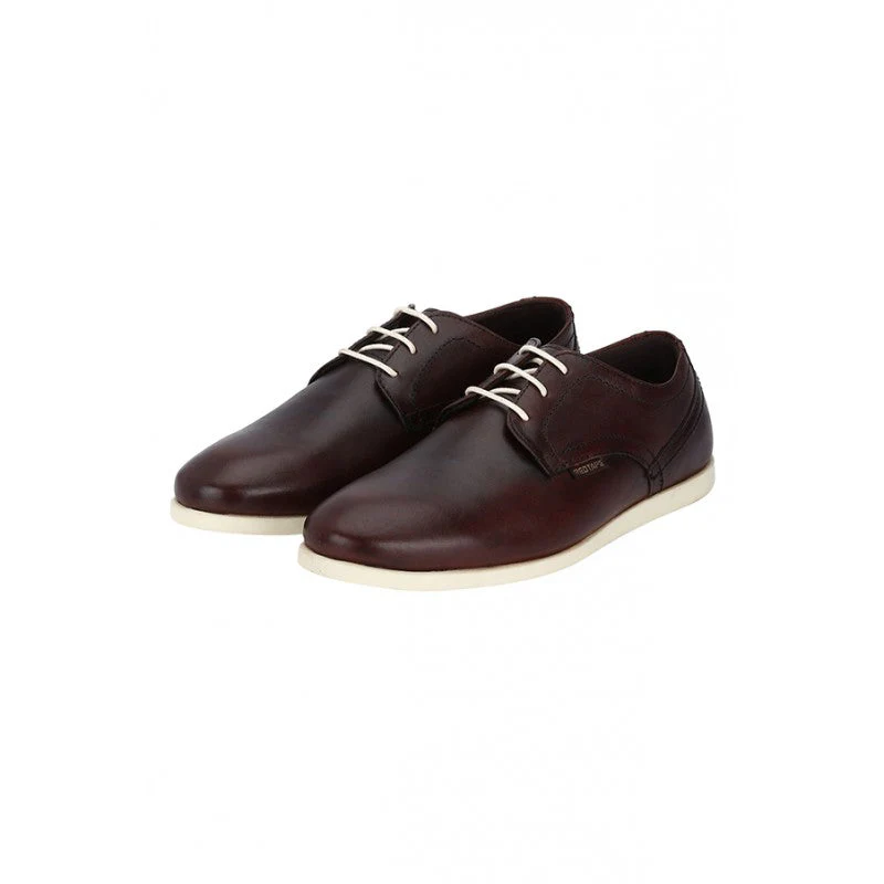 Men Red Brown Derby Shoes - Image 3