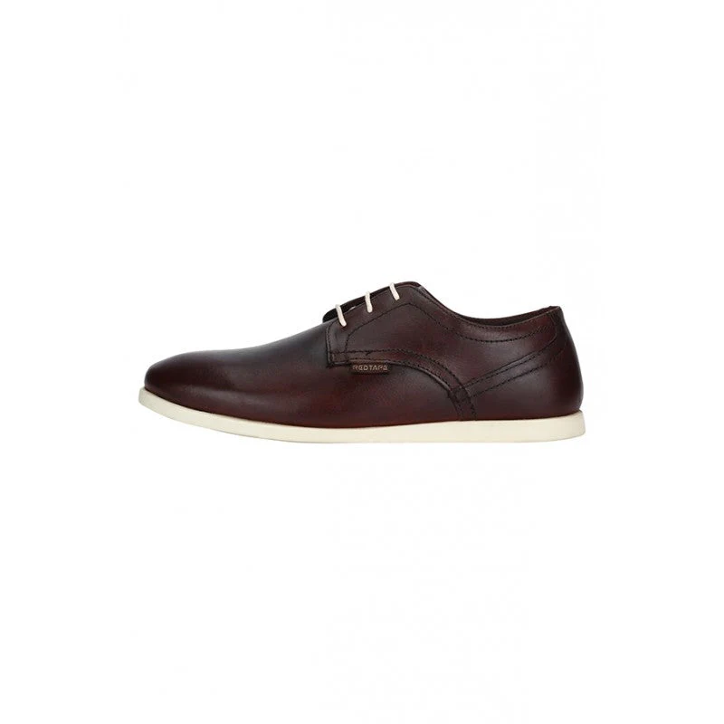Men Red Brown Derby Shoes - Image 4