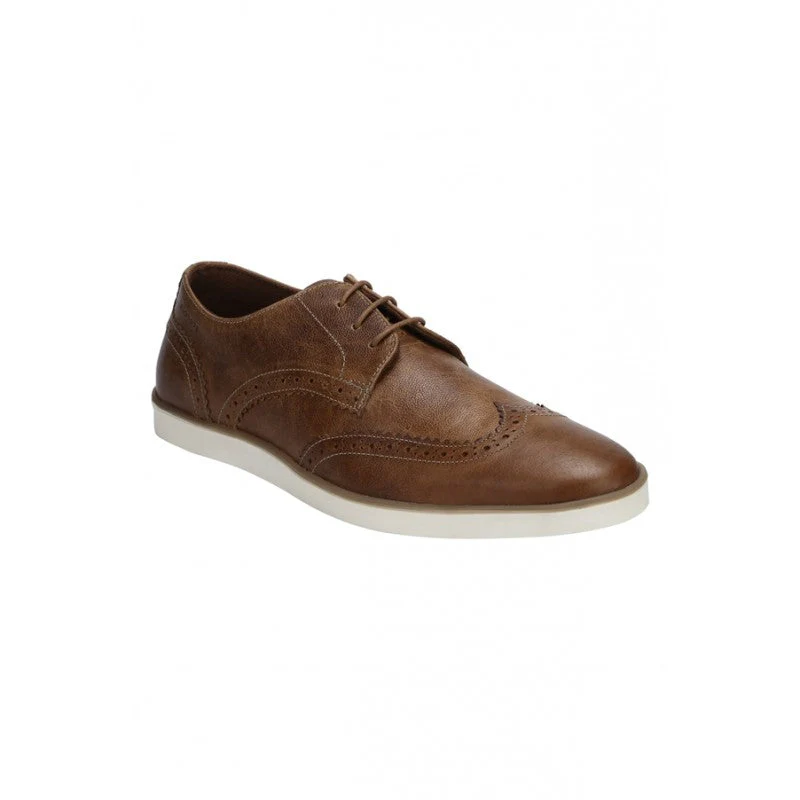 Men Tan Brogue Shoes
