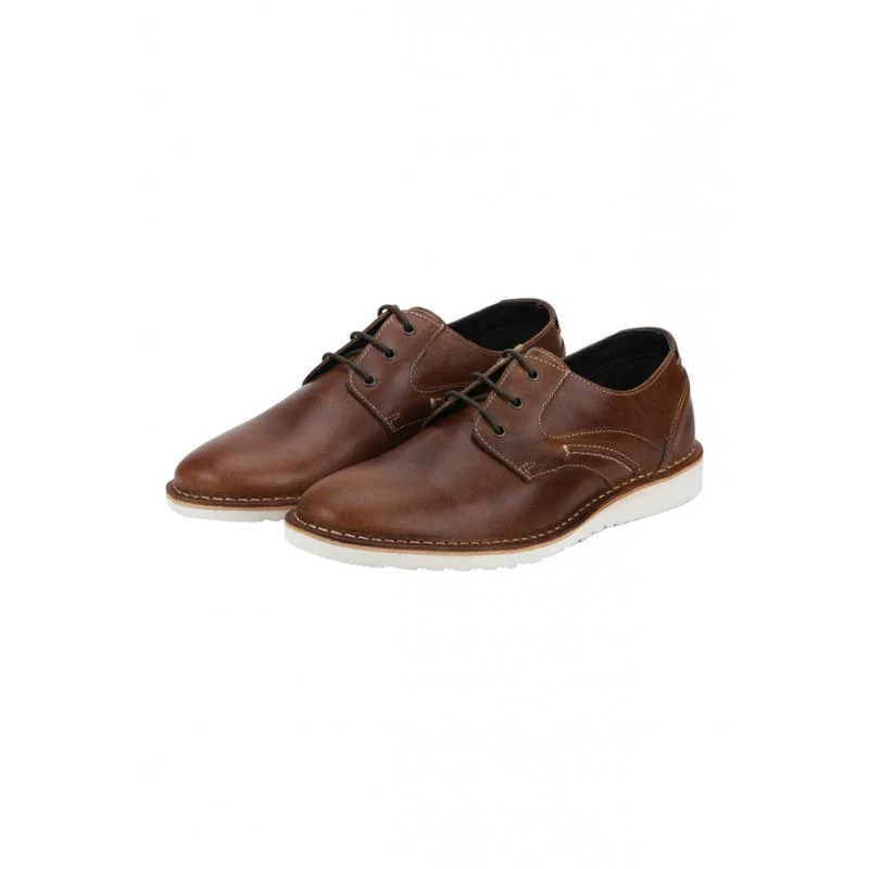 Men Tan Derby Shoes - Image 3