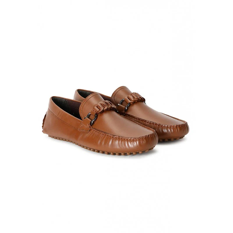 Men Tan Driving Shoes
