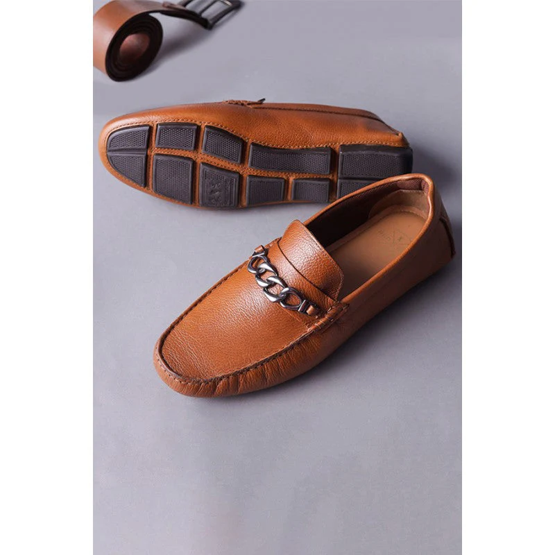 Men Tan Driving Shoes