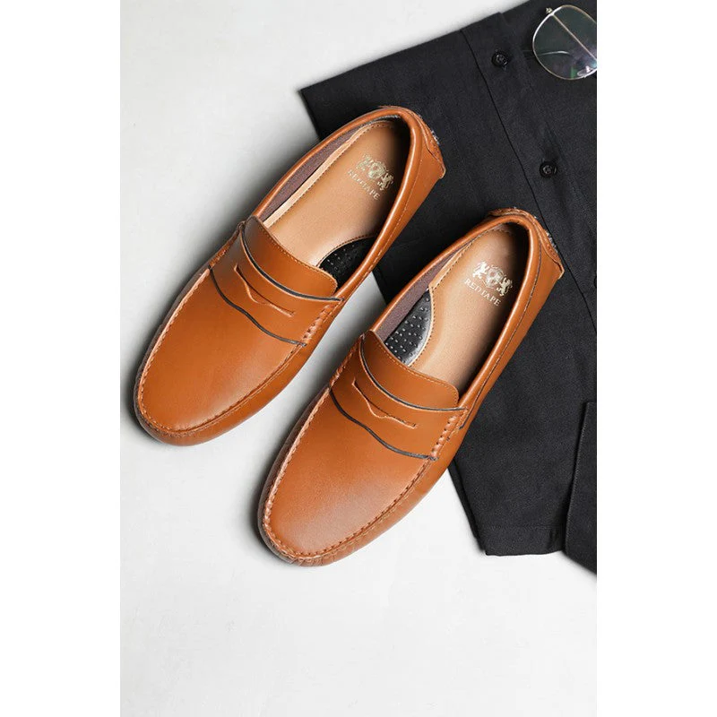 Men Tan Loafers