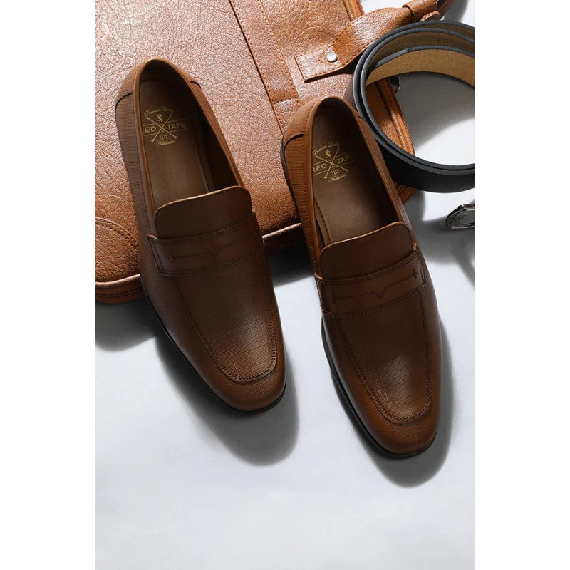 Men Tan Loafers