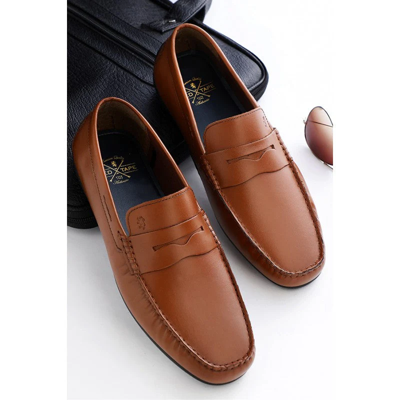 Men Tan Loafers