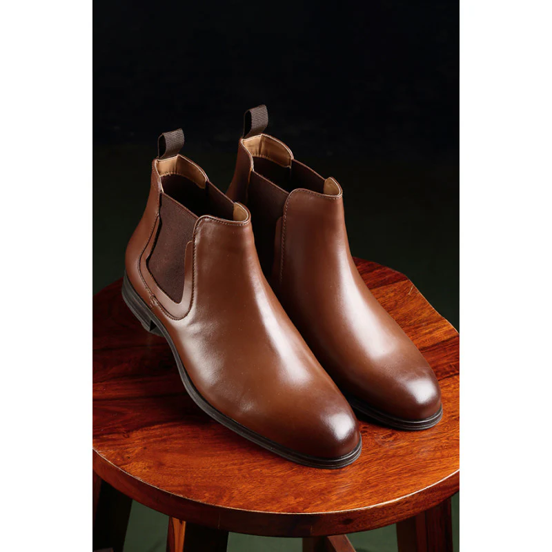 Men Teak Genuine Leather Chelsea Boots For Men