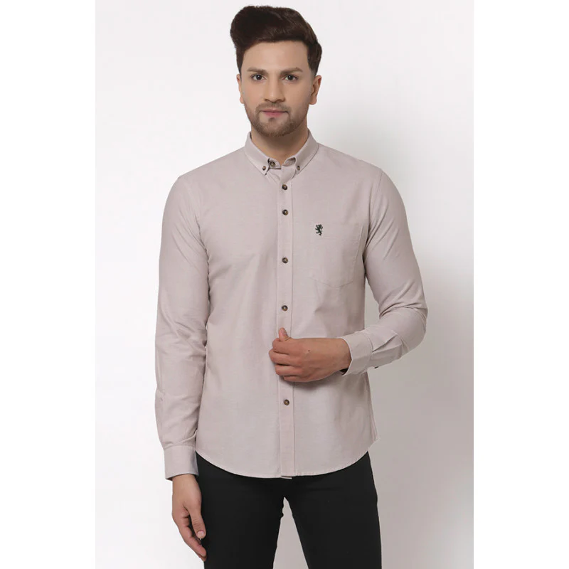 Men's Beige Full Sleeves Casual Shirt
