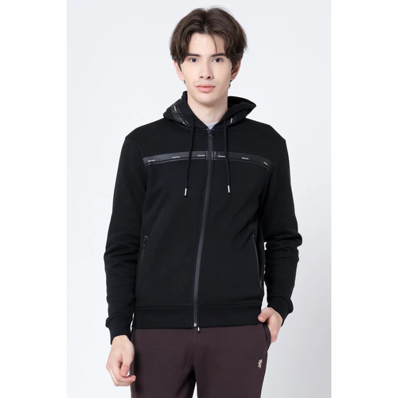 Men's Black Solid Hoodie