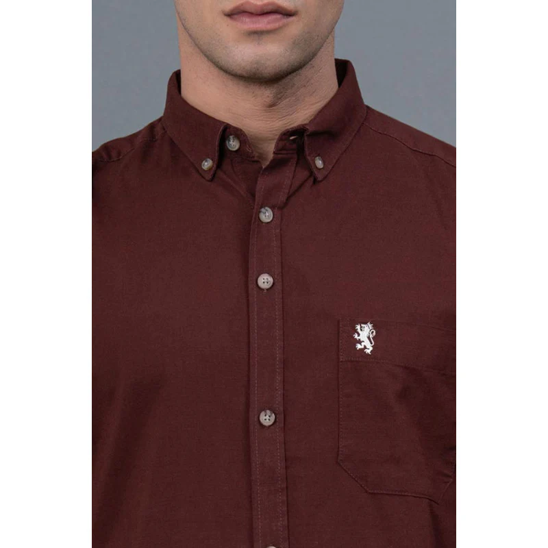Men's Casual Burgandy Shirt