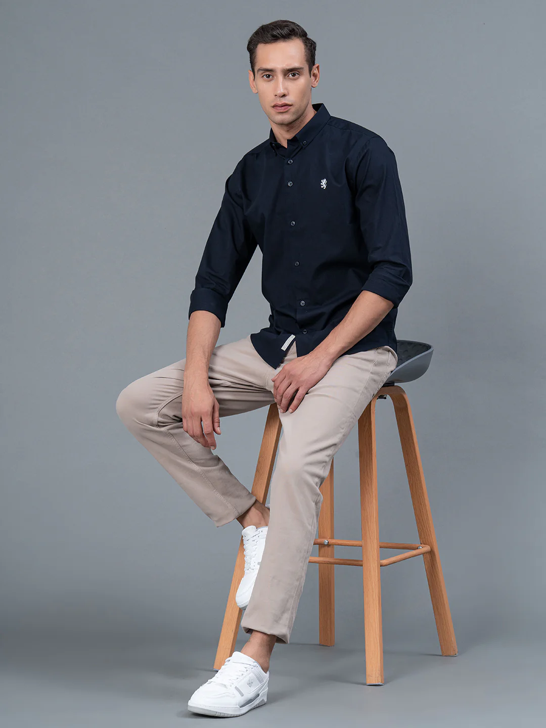 Men's Casual Navy Color Shirt - Image 5