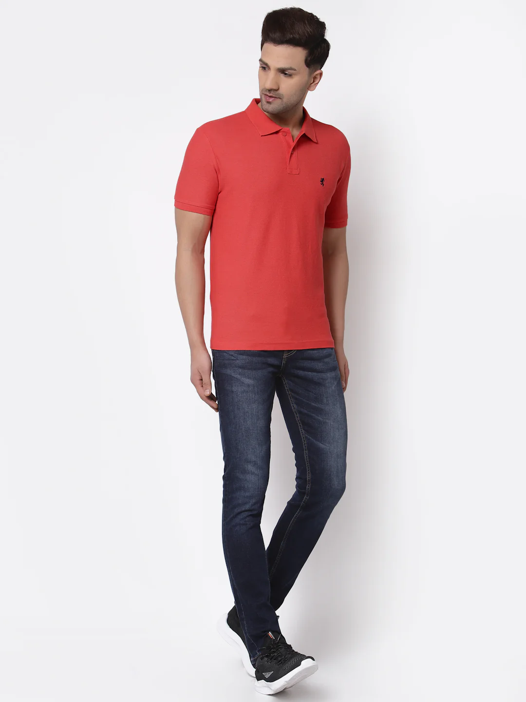 Men Coral Collared T-Shirt - Image 5