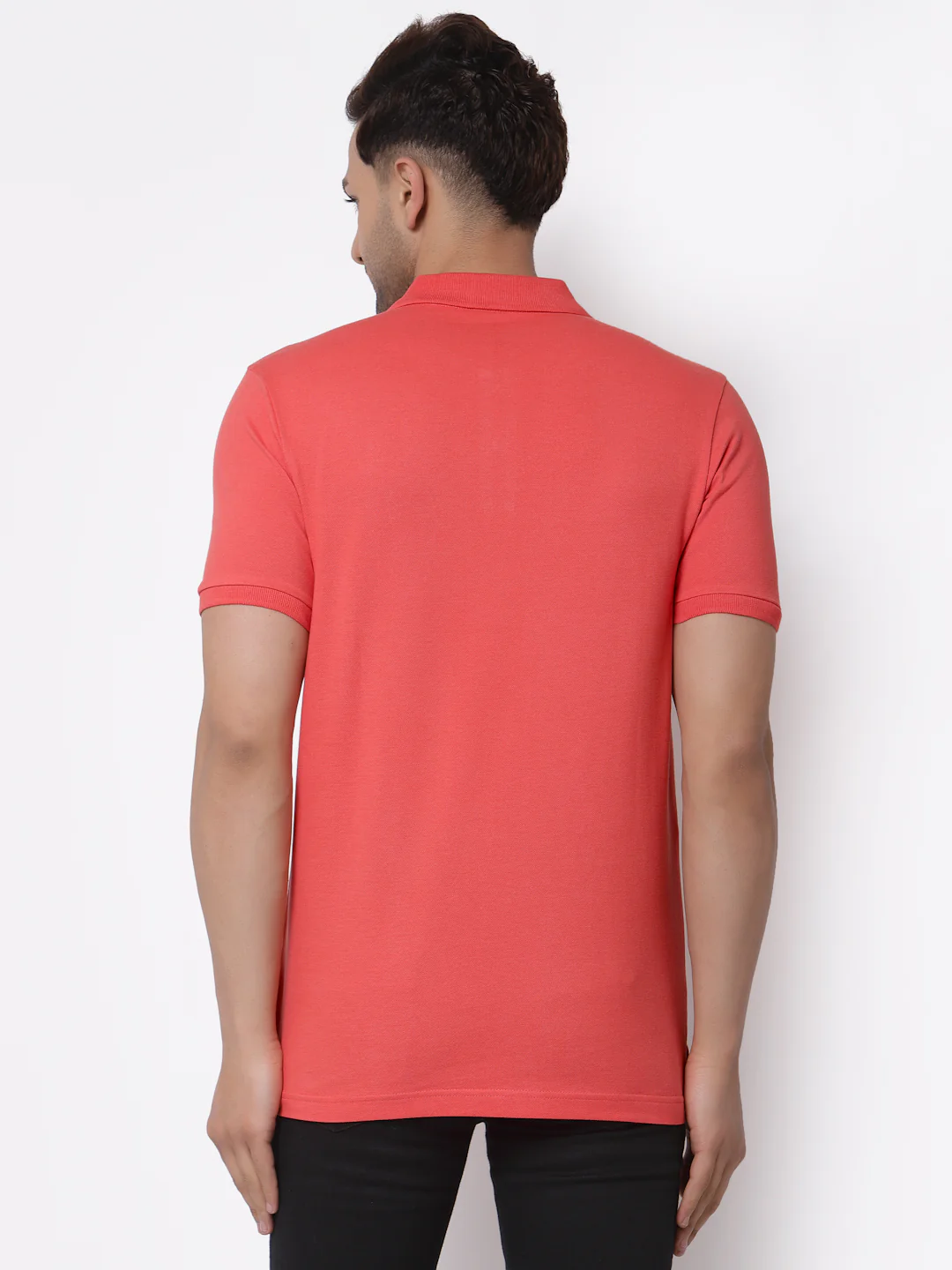Men Coral Polo Neck T-Shirt - Image 3