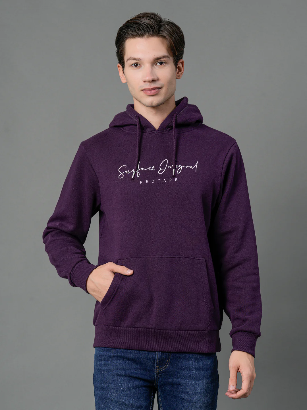 Men's Dark Purple Graphic Print Hoodie