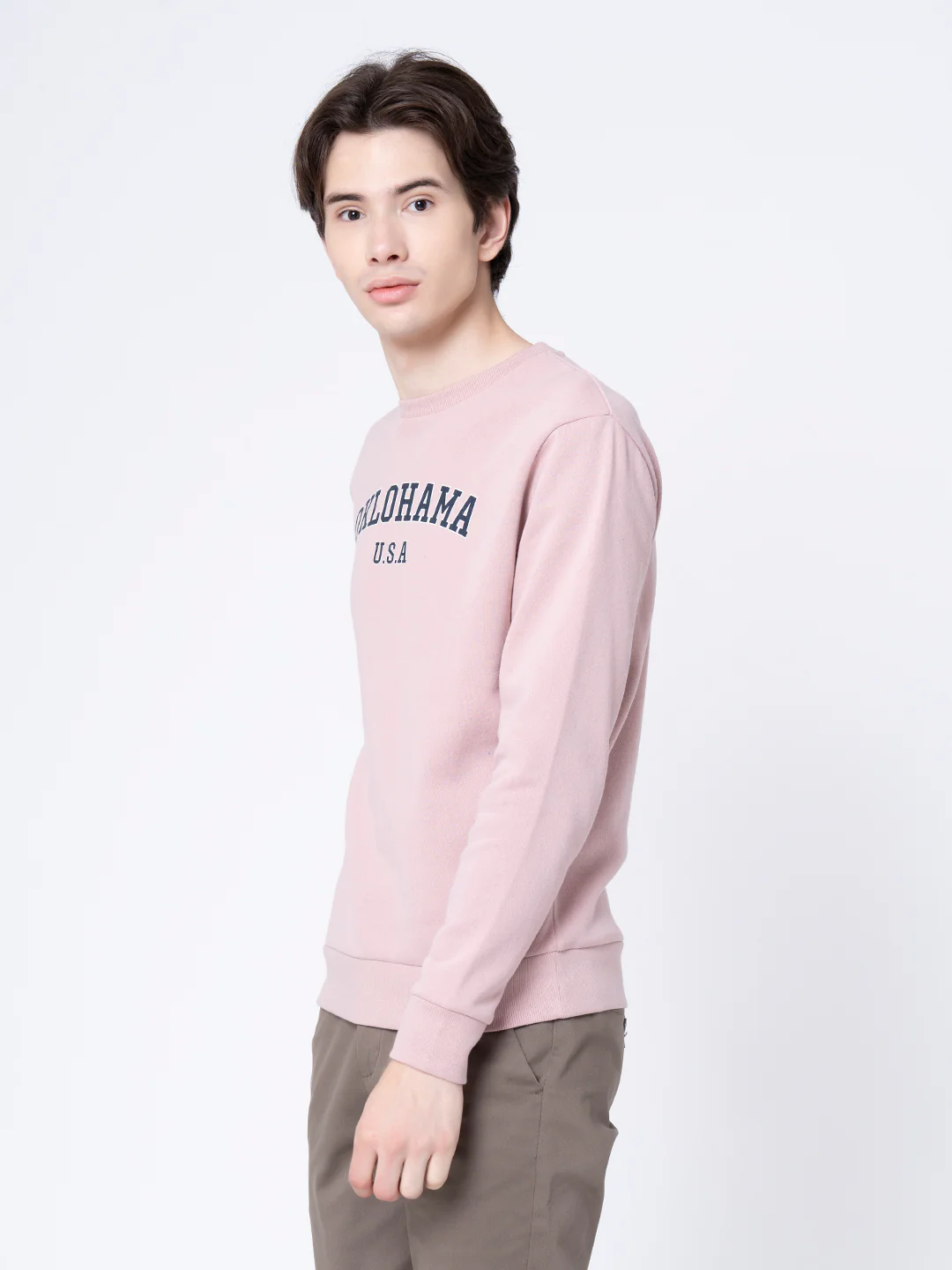 Men's Dusky Pink Printed Sweatshirt - Image 3